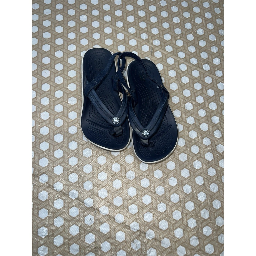 Crocs Shoes Kids Size C9 Blue Thong Sandals Flip Flops